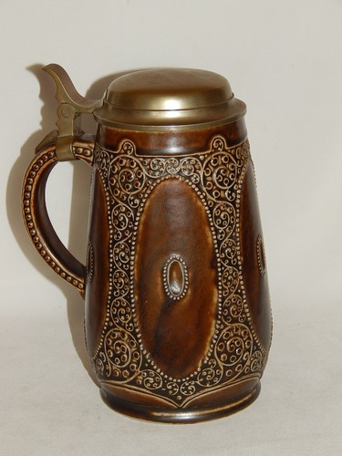 Bierkrug mit zinndeckel wick - zinndeckel,