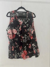 Tunika Bluse Top Schwarz Rot