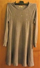 S12 ELENA Z Strick-Kleid gr.,L/XL grau  strukturiert top Strass Viisk, Elas.Poly