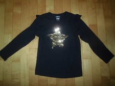 Tchibo Langarmshirt mit Paillettenstern - Mädchen - Gr. 122/128 - Porto sparen