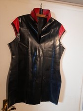 Damen Sexy Latex Kleid Schwarz Gr. XL