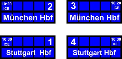 Zugzielanzeiger stück n - zugzielanzeiger, 6