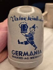 alter Bierkrug Brauerei GERMANIA A.G.   Wiesbaden  0,3 L zu 1974