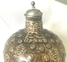 Reinhold Merkelbach Krug Bartmannkrug Salzglasur Zinndeckel