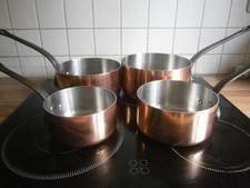 4er-Set französische Kupfertöpfe Kochtöpfe Profi Tournus