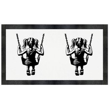 Futtermatte für Haustiere "Mädchen auf einer Schaukel" (PM00024735)