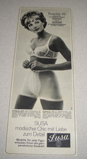 Jahr 1969 orig.Reklame Werbung Mieder Dessous Susa Susette 69 Miederhose BH