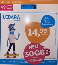 Lebara 30gb Prepaid statt 15gb