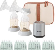 BAMMAX Elektrische Doppelmilchpumpe,Tragbare Brustpumpe Schmerzfrei mit Massagem