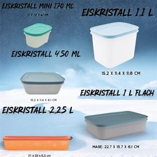Tupperware Eiskristall Eis-Kristall Gefrierbehälter Kühlschrank blau orange pink
