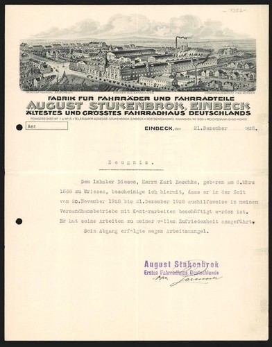 Rechnung einbeck 1928 august - rechnung, 1928,