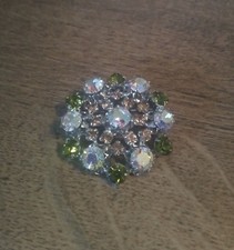  Wunderschöne alte Strass Brosche 