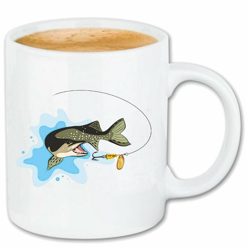 Kaffeetasse forelle karpfen - kaffeetasse,