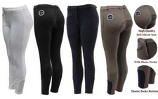 REITEN DAMEN REITHOSE SILIKON REITHOSE PREMIUM SOCKEN UNTEN MIT TASCHEN