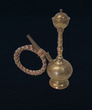 040703 kleine klassische indische Reise-Wasserpfeife / Shisha Messing unbenutzt