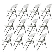 Klappstuhl 12 Stück Weiß