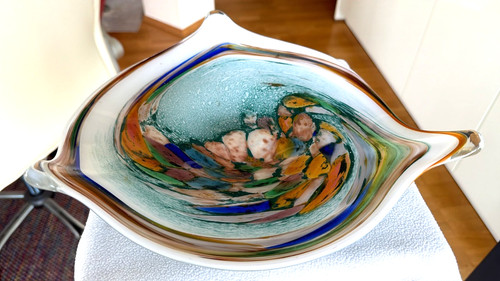 Große schwere glas schale - große,
