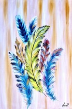 Feder Ölgemälde Handarbeit