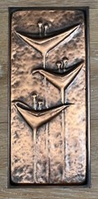 Vintage/Retro Wandbild/Dekobild mit Blumenmotiv aus Metall zum Aufhängen