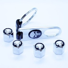Ventilkappen Schlüsselanhänger Punisher Totenkopf Ventil chrom schwarz Radkappen
