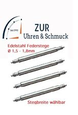 Federstege, Federstifte, Uhrenstifte a. Edelstahl für Armbanduhren 12mm bis 24mm