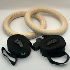 SEEDFORCE Turnringe Holz Gymnastikringe Ringe Turnen Fitness mit Hochfeste 32cm