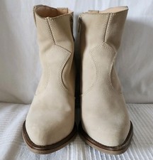 Damen Stiefeletten Leder Gr.37 Westernstiefeletten creme 