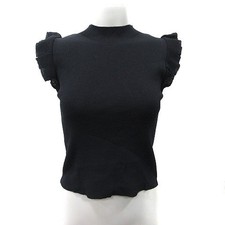 COCO DEAL Damen Rippstrick Ärmellos Top Schwarz S