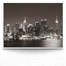 Wandbild Skyline New York schwarz weiß Nachts. Leinwandbild, Acrylglasbild uvm