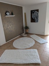 3 x weiße flauschig plüschig