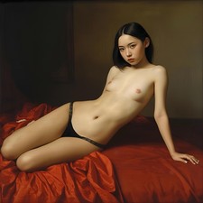 Akt Schlafzimmer weiblich Malerei Gemälde Öl Bild Zeichnung Dame Frau Kunstdruck