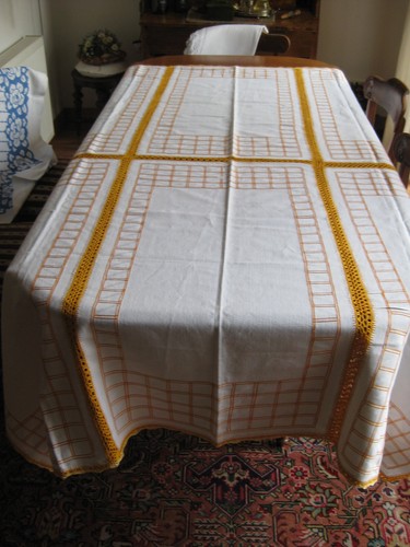 Alte tischdecke leinen - alte, tischdecke,