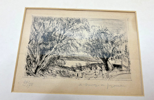 Alte zeichnung landschaft mit - landschaft,