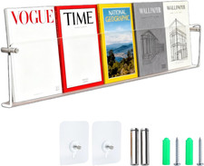 40cm Zeitungshalter Wand Acryl, Zeitungsständer Wand Kleben oder Bohrinstallatio