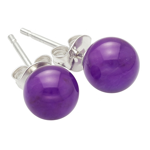 Amethyst ohrstecker kugel - ohrstecker, 6