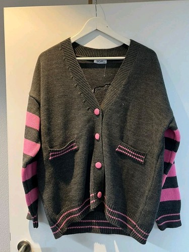 Rose strickjacke grau - rose, pink