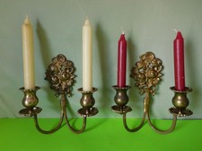 alt 2x Wandleuchter Messing Klavierleuchter Kerzenleuchter
