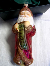 ORIGINAL THÜRINGER CHRISTBAUMSCHMUCK AUS LAUSCHA KREBS GLAS WEIHNACHTSMANN 16,5c