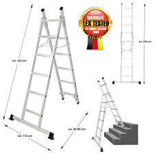 Alu 3 in 1 Kombileiter Mehrzweckleiter Schiebeleiter Anlegeleiter 11 stufig