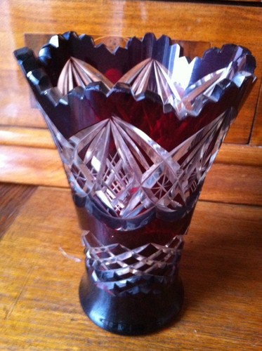 Vase rotes überfangglas - rotes,