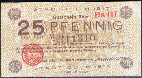 Pfennig stadt köln 1918 - stadt,