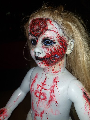 Ooak horror doll black metal - ooak,