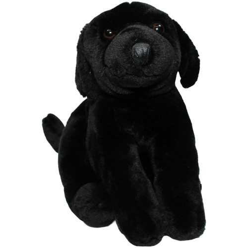Schwarzer hund kuscheltier - hund,