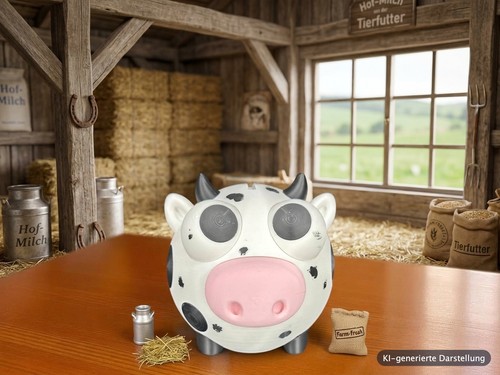 Niedliche sparschwein kuh - niedliche,