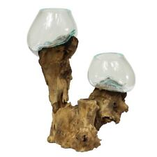 Vase Wurzelglas Glasvase Glas Deko Unikat Wurzelholz Dekoglas Doppelt Nr.8