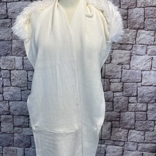 Clever&Chic,Damen,Schal, Eierschalen Weiß, Mit Kapuze, Tasche, Fake Fell, 2Q208