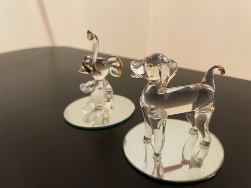 Glasfigur tier elefant - 2x,