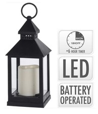 2 x LED-Laterne in schwarz mit