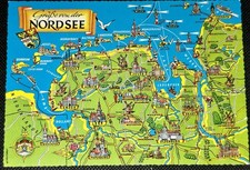 AK NORDSEE  / LANDKARTE /