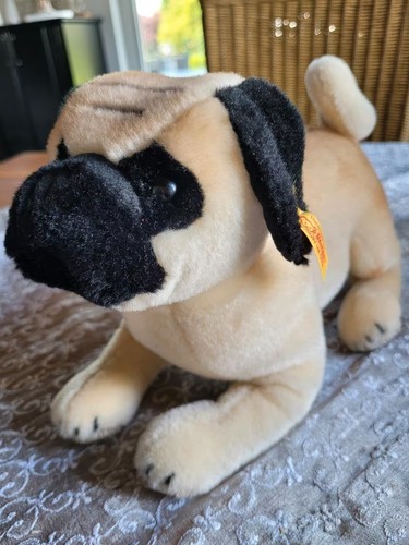 Steiff mops hund unbespielt - -,